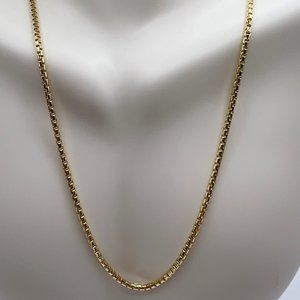 Gold Round Box Chain - 20" - Italy - Men/Ladies